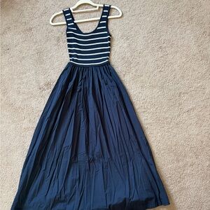 Navy and white striped nautical summer dress